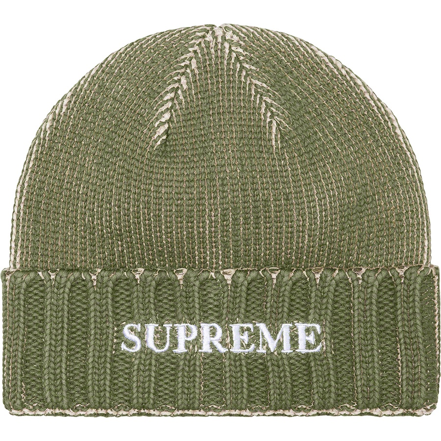 Supreme Overprint Beanie (SS22) - Olive - $40