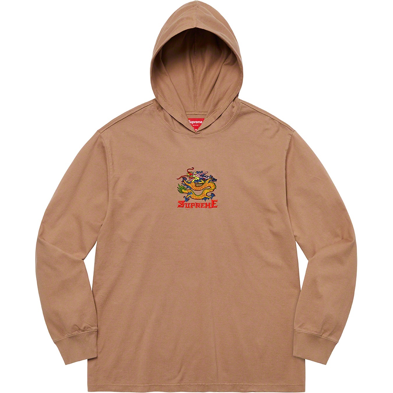 Supreme Dragon Hooded L S Top (SS22) - Light Brown - $88