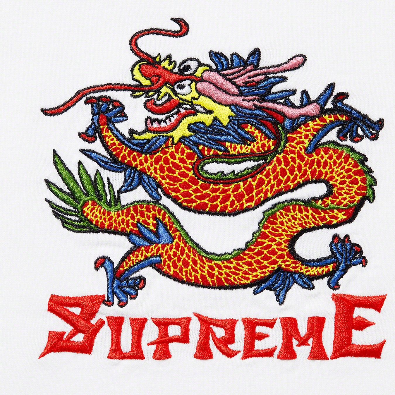 Supreme Dragon Hooded L S Top (SS22) - White - $88