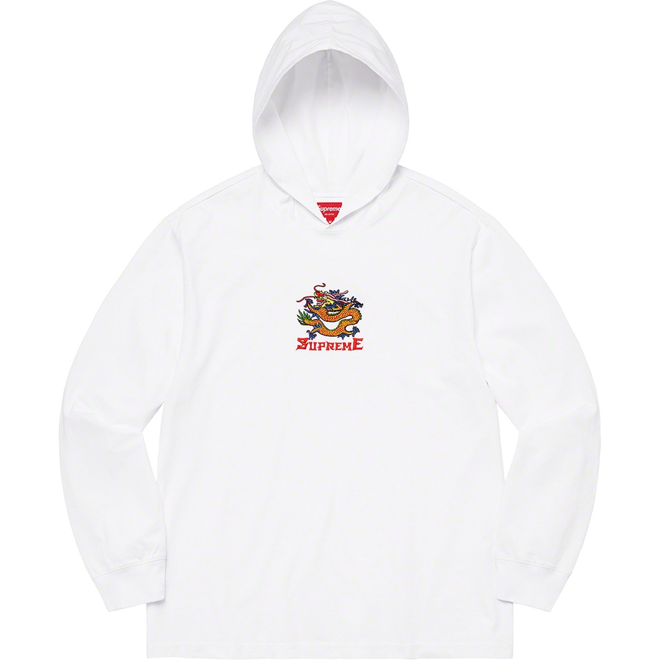 Supreme Dragon Hooded L S Top (SS22) - White - $88
