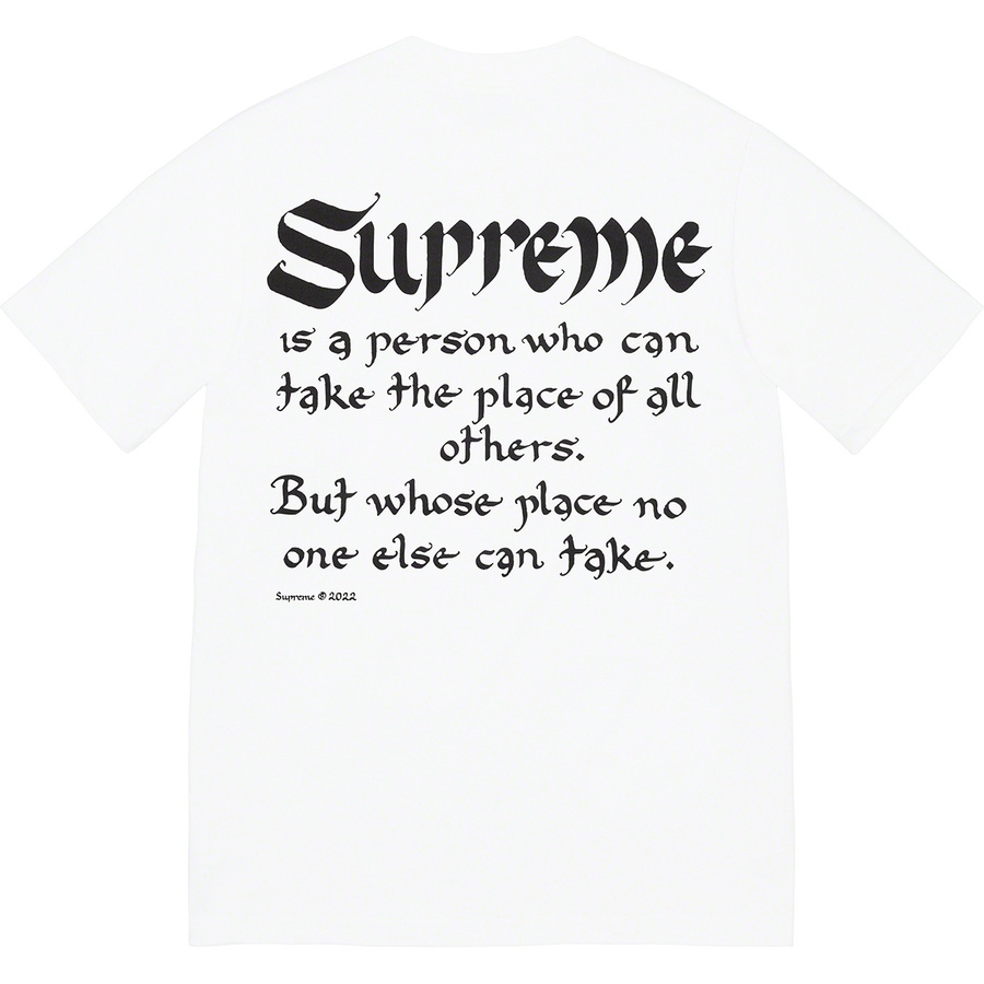Supreme Person Tee (SS22) - White - $40