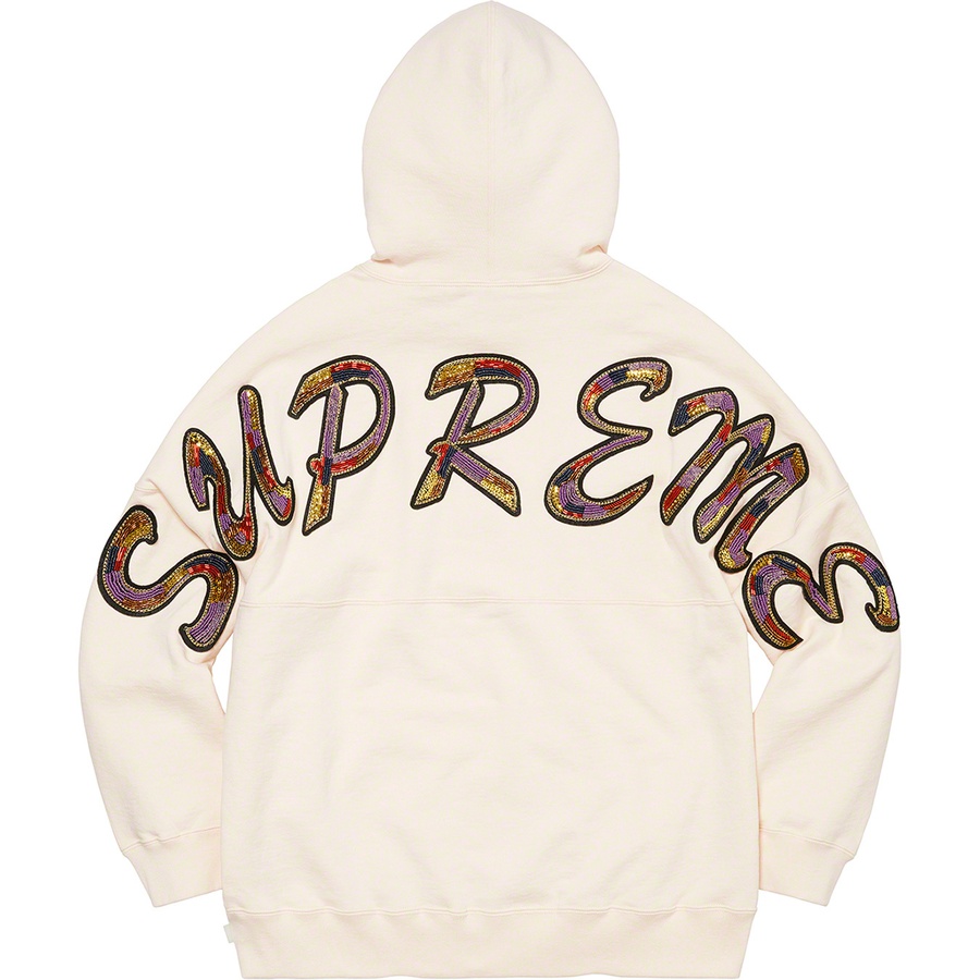 Supreme Beaded Hooded Sweatshirt (SS22) - Natural - $168