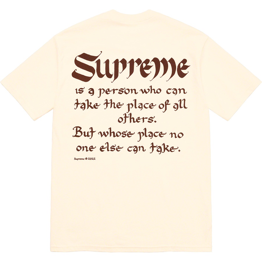 Supreme Person Tee (SS22) - Natural - $40
