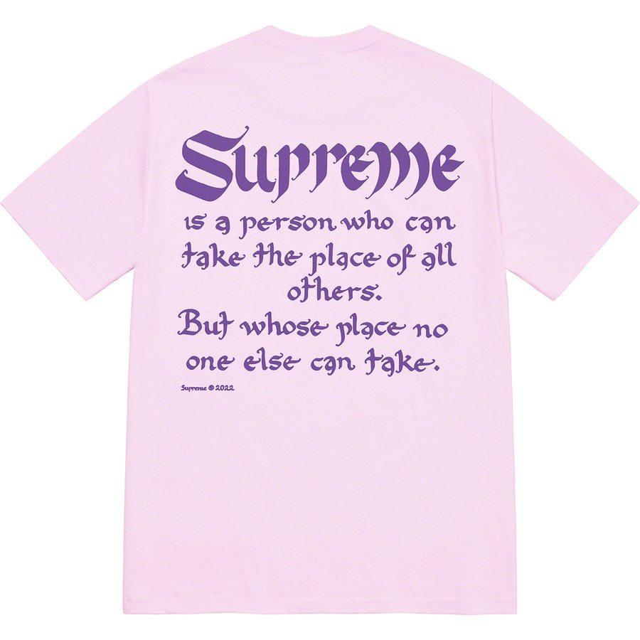 Supreme Person Tee (SS22) - Light Purple - $40