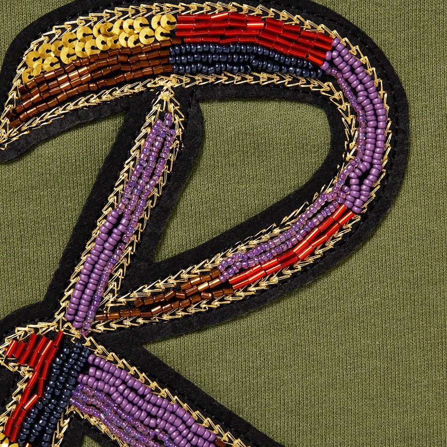 Supreme Beaded Hooded Sweatshirt (SS22) - Olive - $168