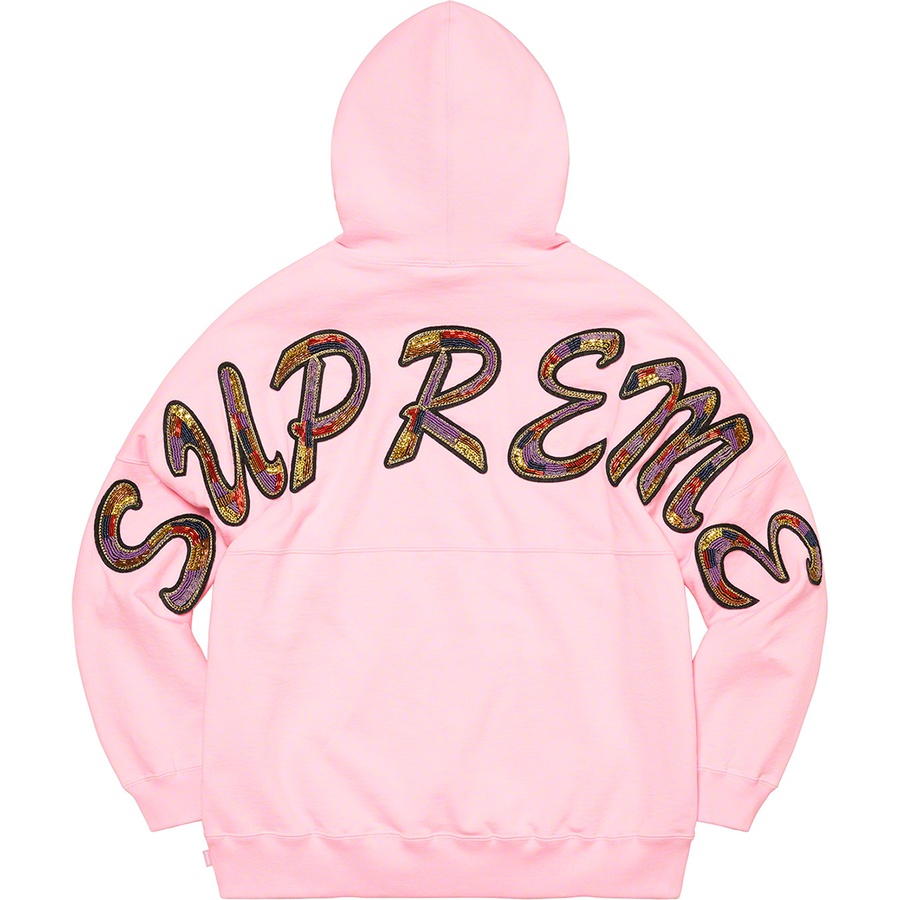 Supreme Beaded Hooded Sweatshirt (SS22) - Light Pink - $168