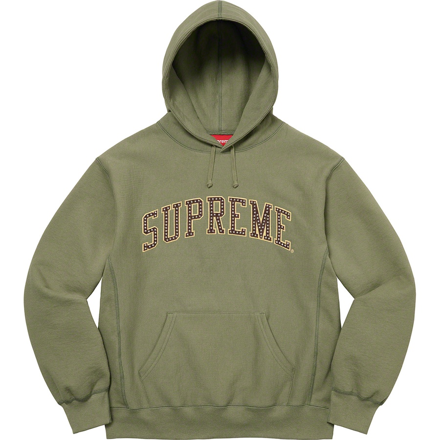 Supreme Stars Arc Hooded Sweatshirt (SS22) - Light Olive - $168