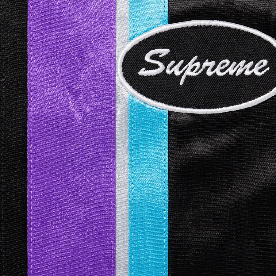 Supreme Satin Zip Up S S Work Shirt (SS22) - Black - $148