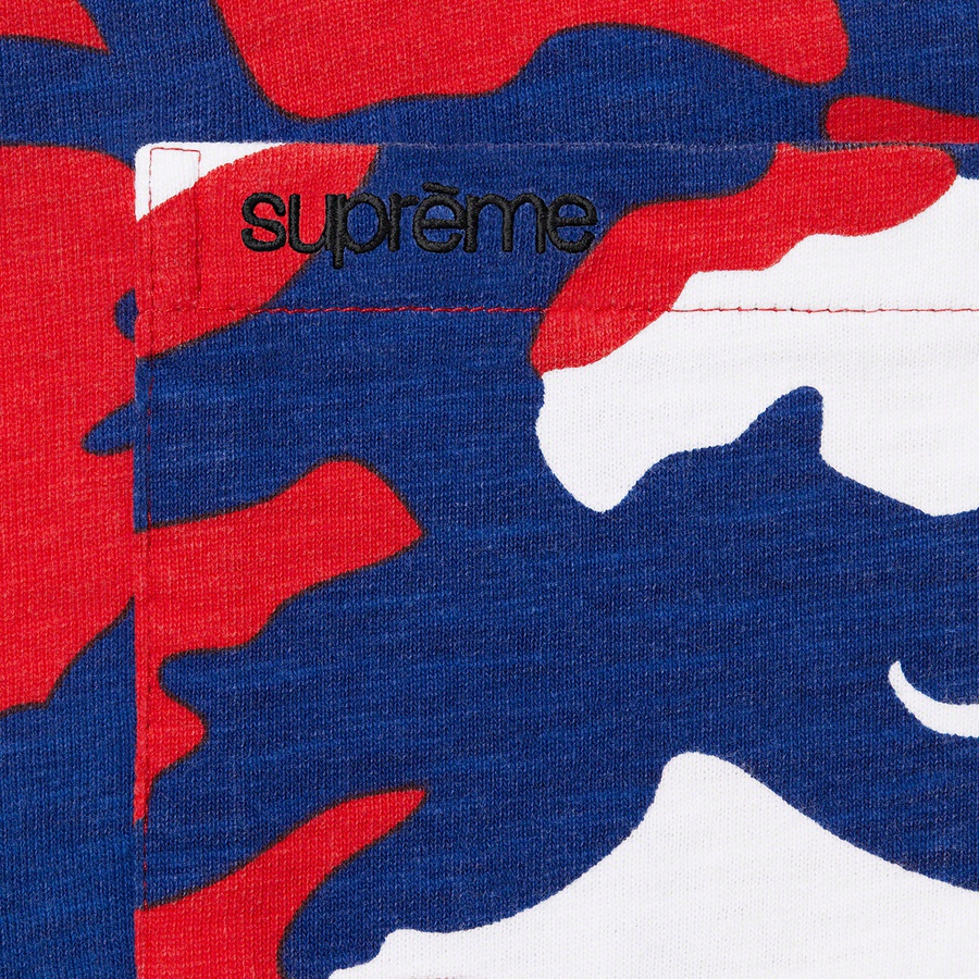 Supreme S S Pocket Tee (SS22) - Red Camo - $60