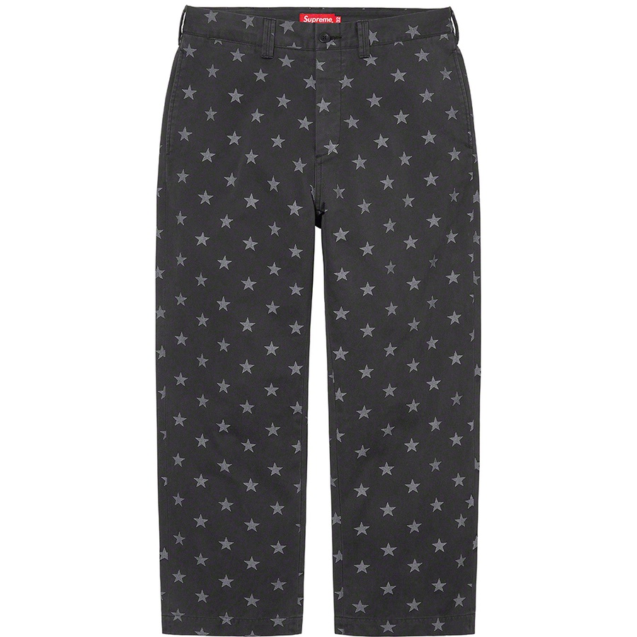 Supreme Chino Pant (SS22) - Black Stars - $148
