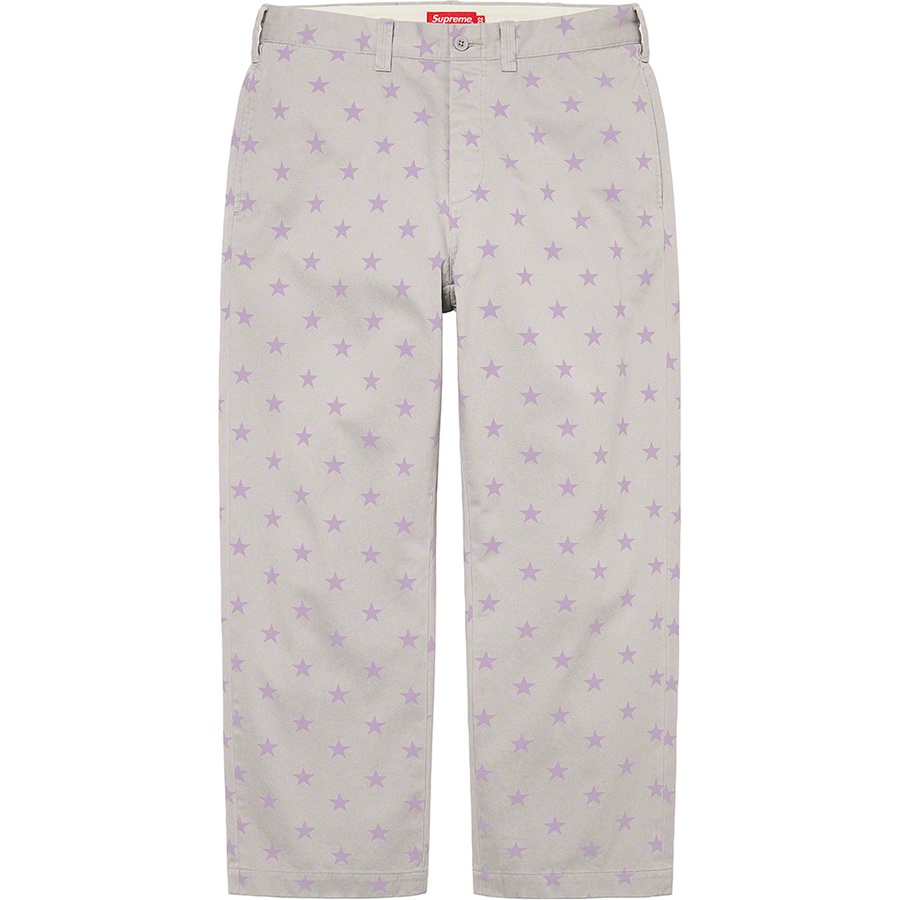 Supreme Chino Pant (SS22) - Grey Stars - $148