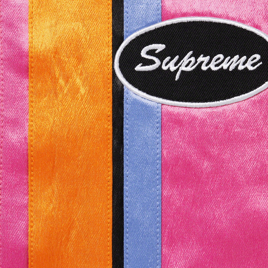 Supreme Satin Zip Up S S Work Shirt (SS22) - Pink - $148