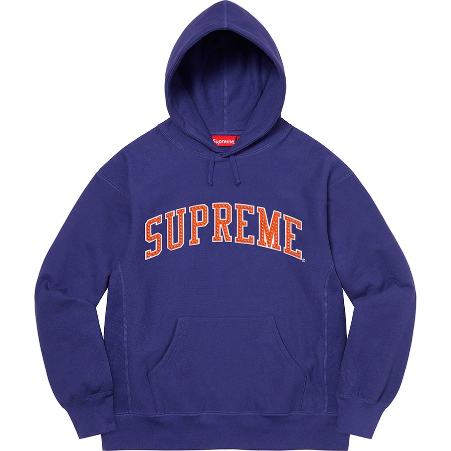 Supreme Stars Arc Hooded Sweatshirt (SS22) - Dark Royal - $168