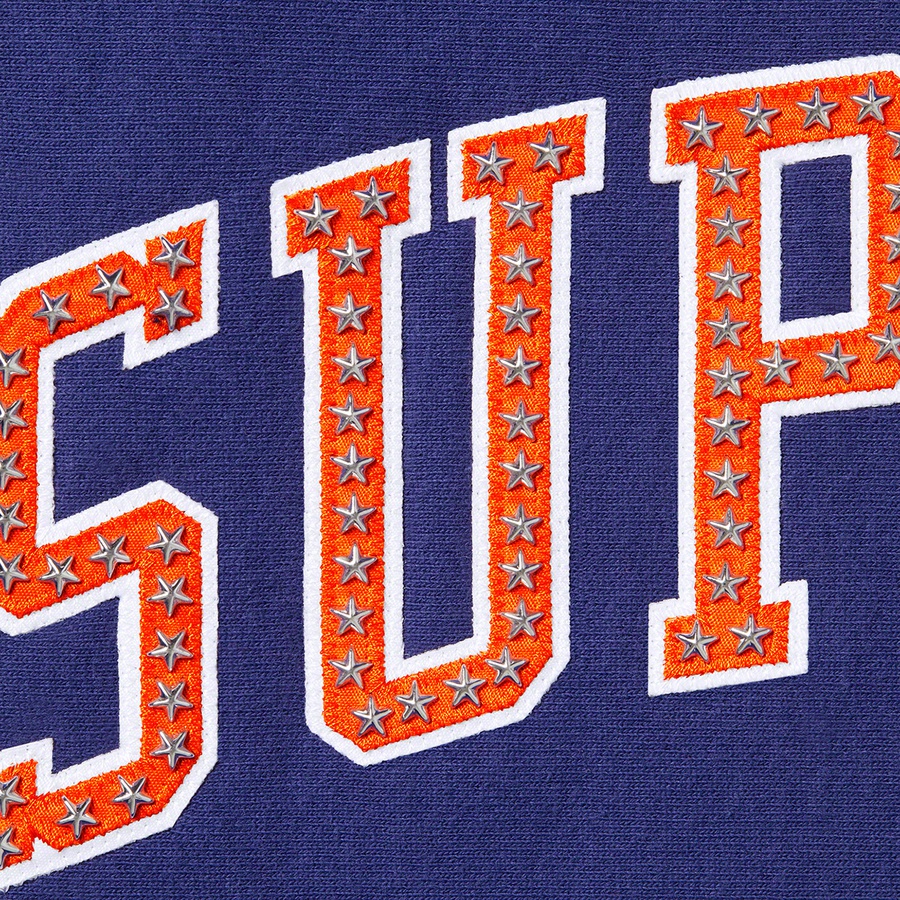 Supreme Stars Arc Hooded Sweatshirt (SS22) - Dark Royal - $168