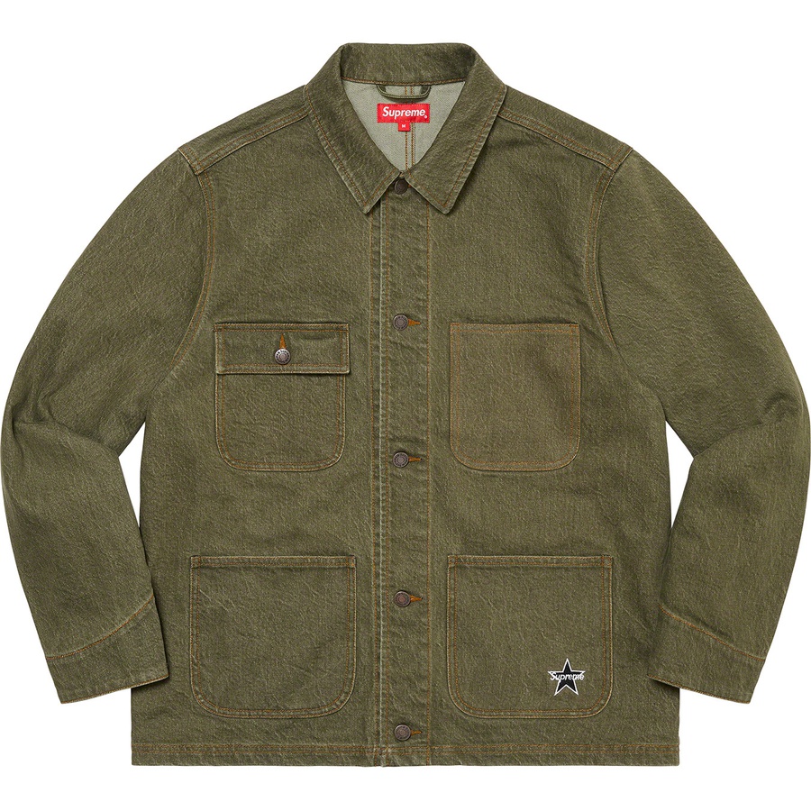 Supreme Denim Chore Coat (SS22) - Olive - $178
