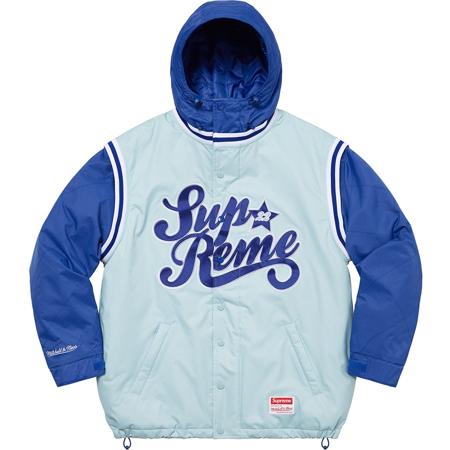 Supreme Supreme Mitchell & Ness Quilted Sports Jacket (SS22) - Light Blue - $298