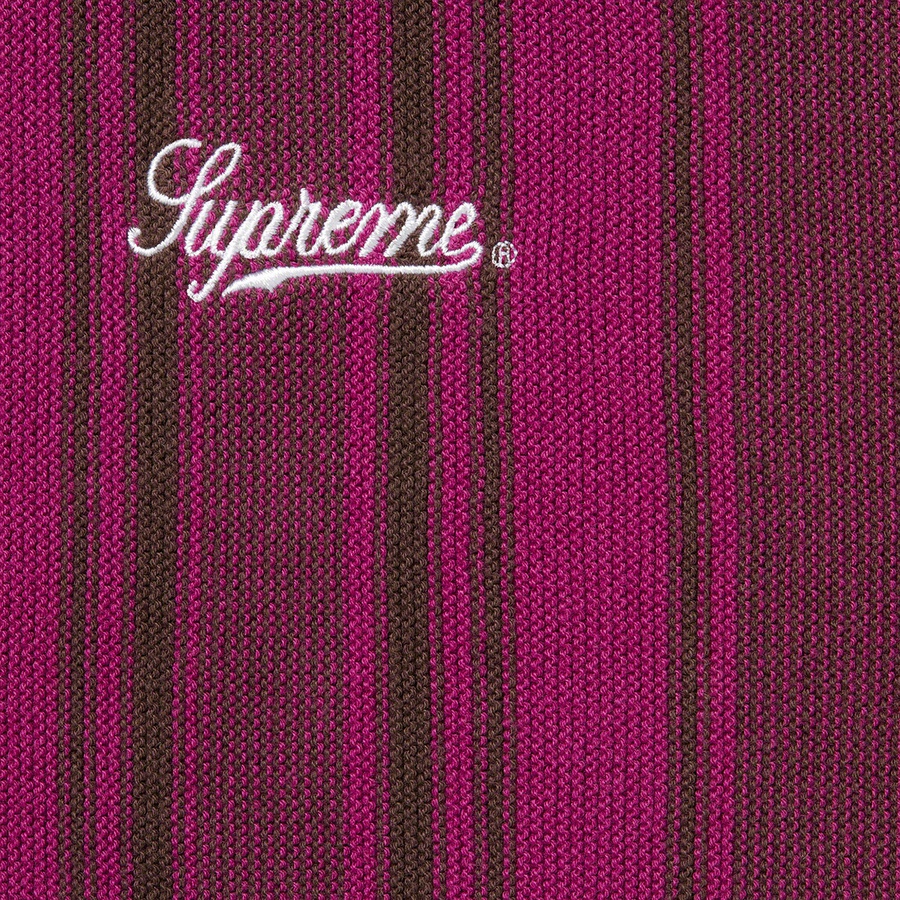 Supreme Stripe Button Up Polo (SS22) - Brown - $128