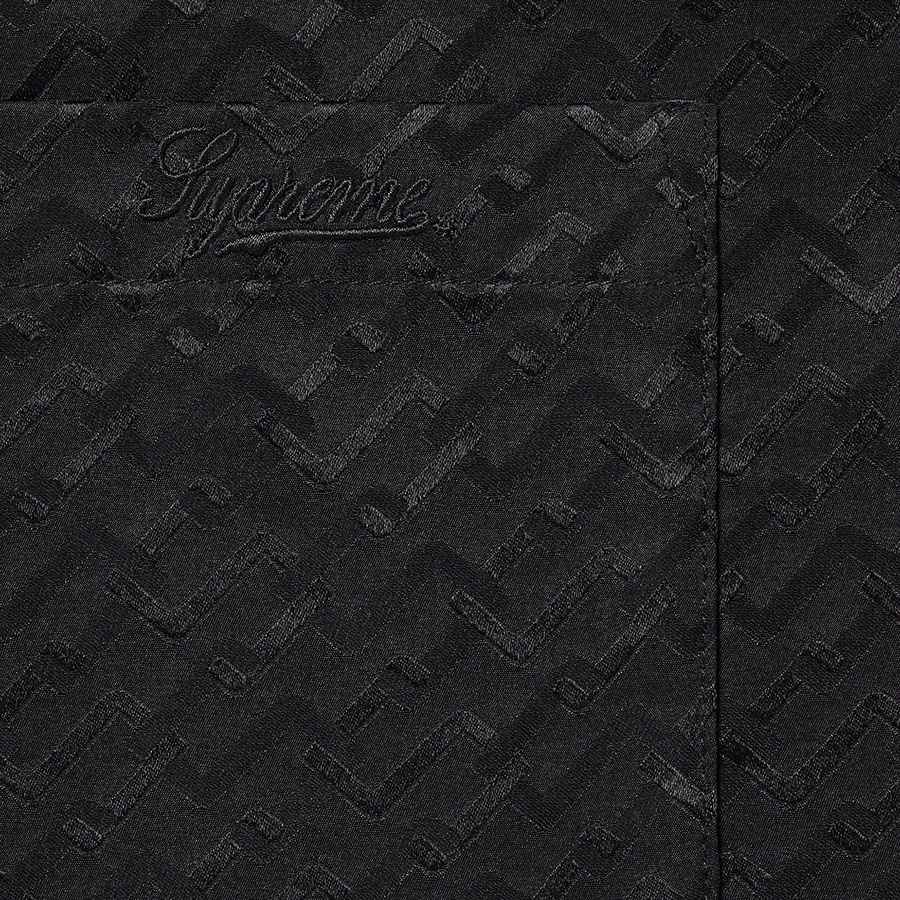 Supreme Tonal Monogram Silk S S Shirt (SS22) - Black - $158