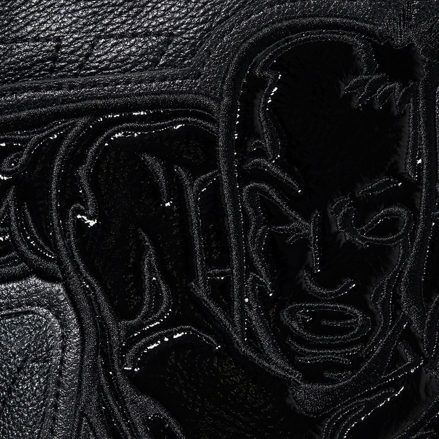 Supreme Silver Surfer Leather Varsity Jacket (SS22) - Black - $798