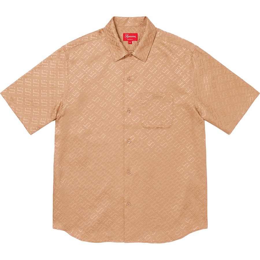 Supreme Tonal Monogram Silk S S Shirt (SS22) - Tan - $158