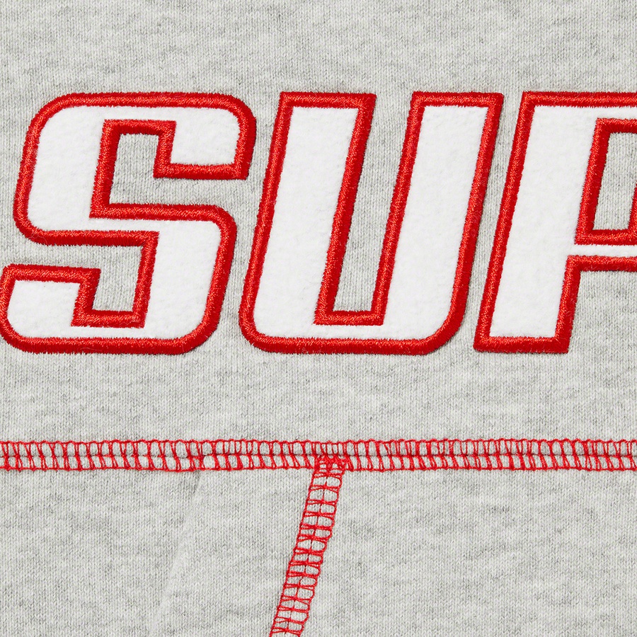 Supreme Coverstitch Hooded Sweatshirt (SS22) - Heather Grey - $158