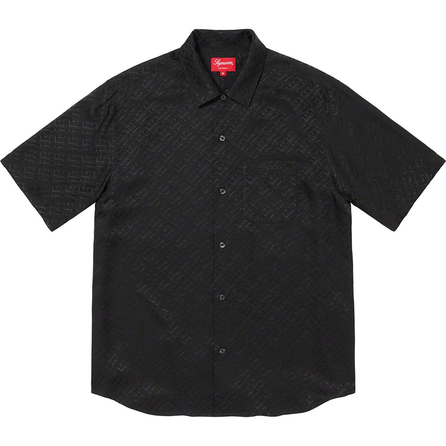 Supreme Tonal Monogram Silk S S Shirt (SS22) - Black - $158