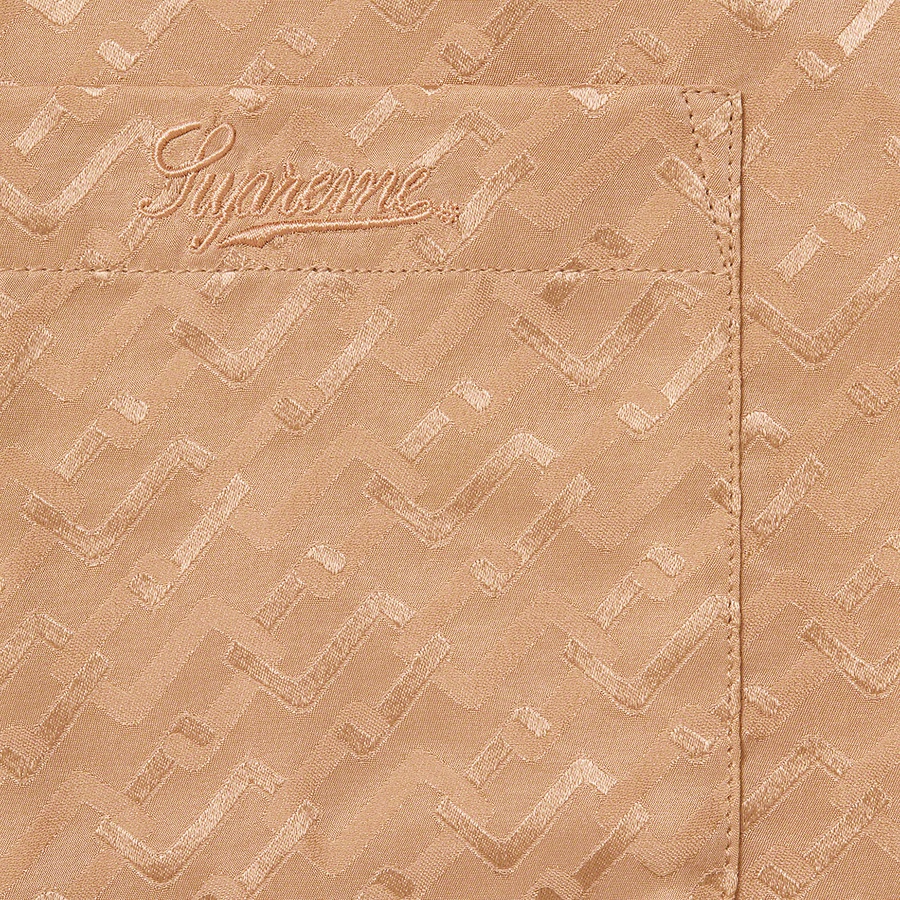 Supreme Tonal Monogram Silk S S Shirt (SS22) - Tan - $158