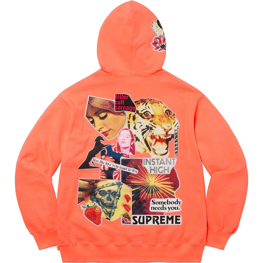 Supreme Instant High Patches Hooded Sweatshirt (SS22) - Apricot - $168