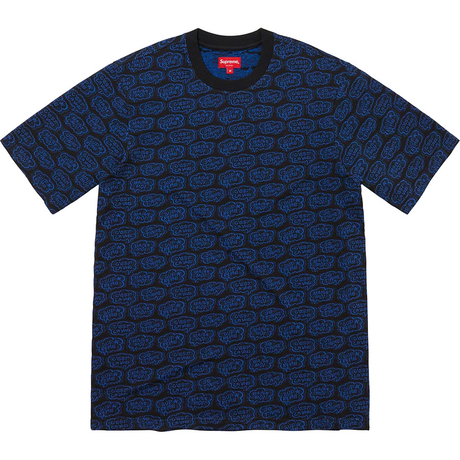 Supreme Word Bubble Jacquard S S Top (SS22) - Black - $88