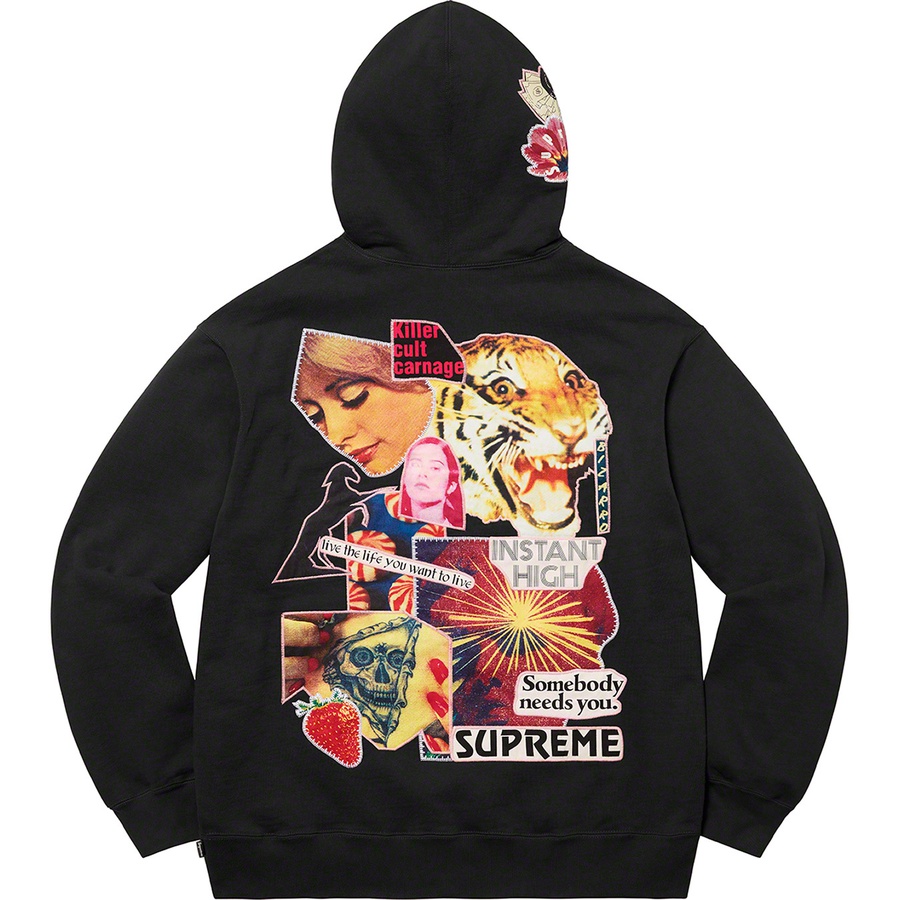 Supreme Instant High Patches Hooded Sweatshirt (SS22) - Black - $168