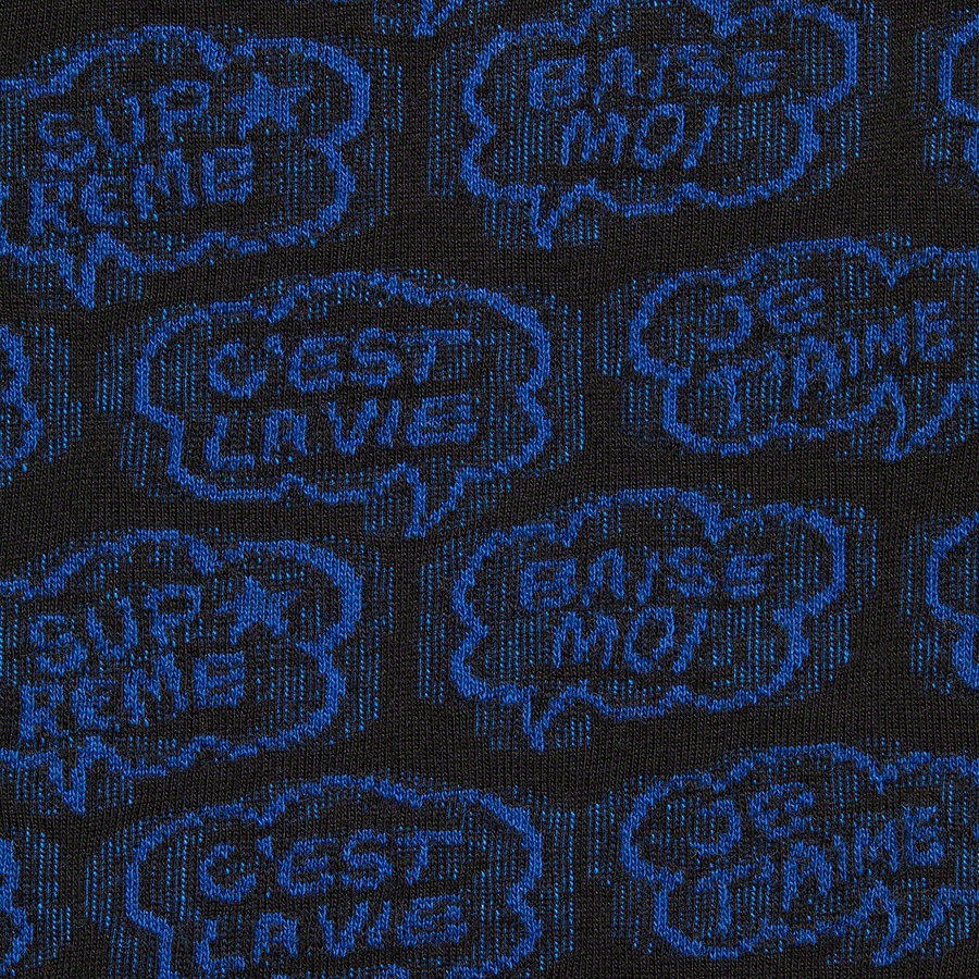 Supreme Word Bubble Jacquard S S Top (SS22) - Black - $88