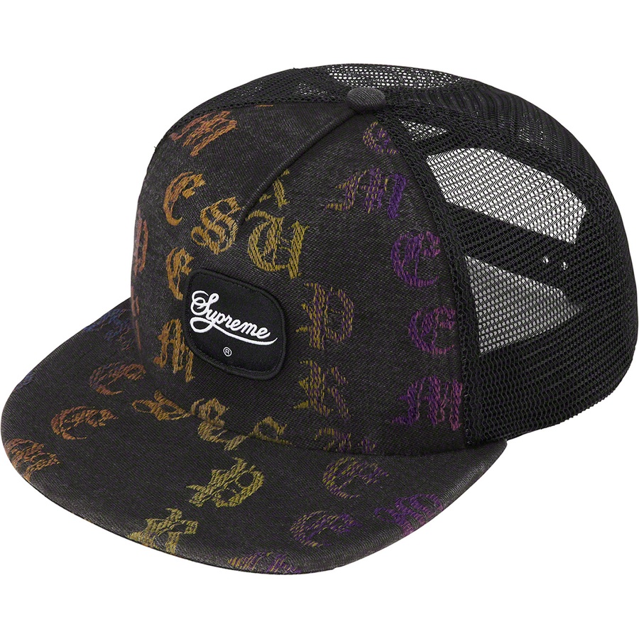 Supreme Gradient Jacquard Denim Mesh Back 5-Panel (SS22) - Black - $48