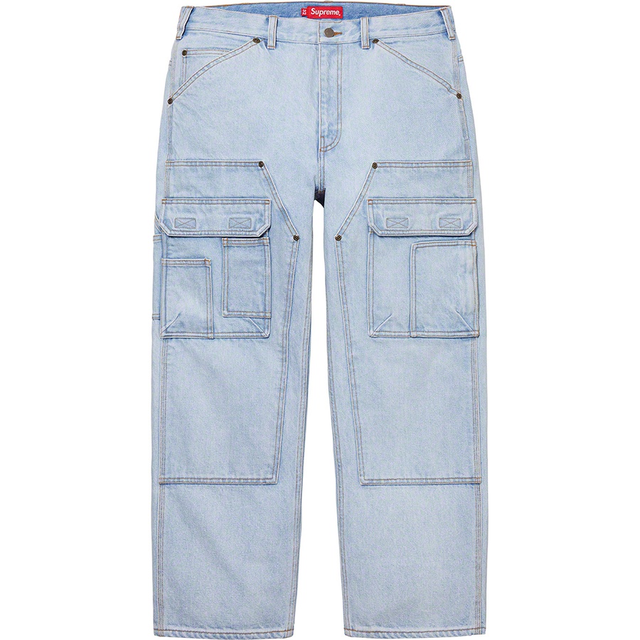 Supreme Double Knee Denim Utility Pant (SS22) - Washed Blue - $168