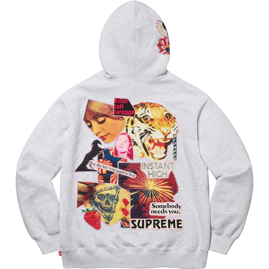 Supreme Instant High Patches Hooded Sweatshirt (SS22) - Ash Grey - $168