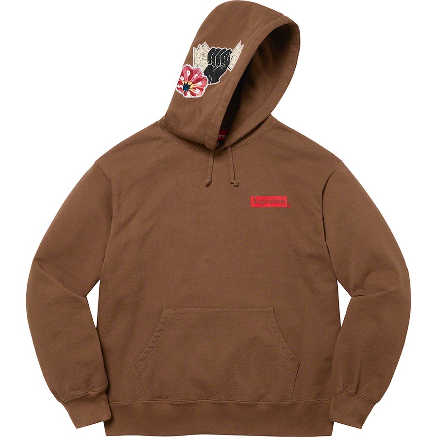 Supreme Instant High Patches Hooded Sweatshirt (SS22) - Brown - $168