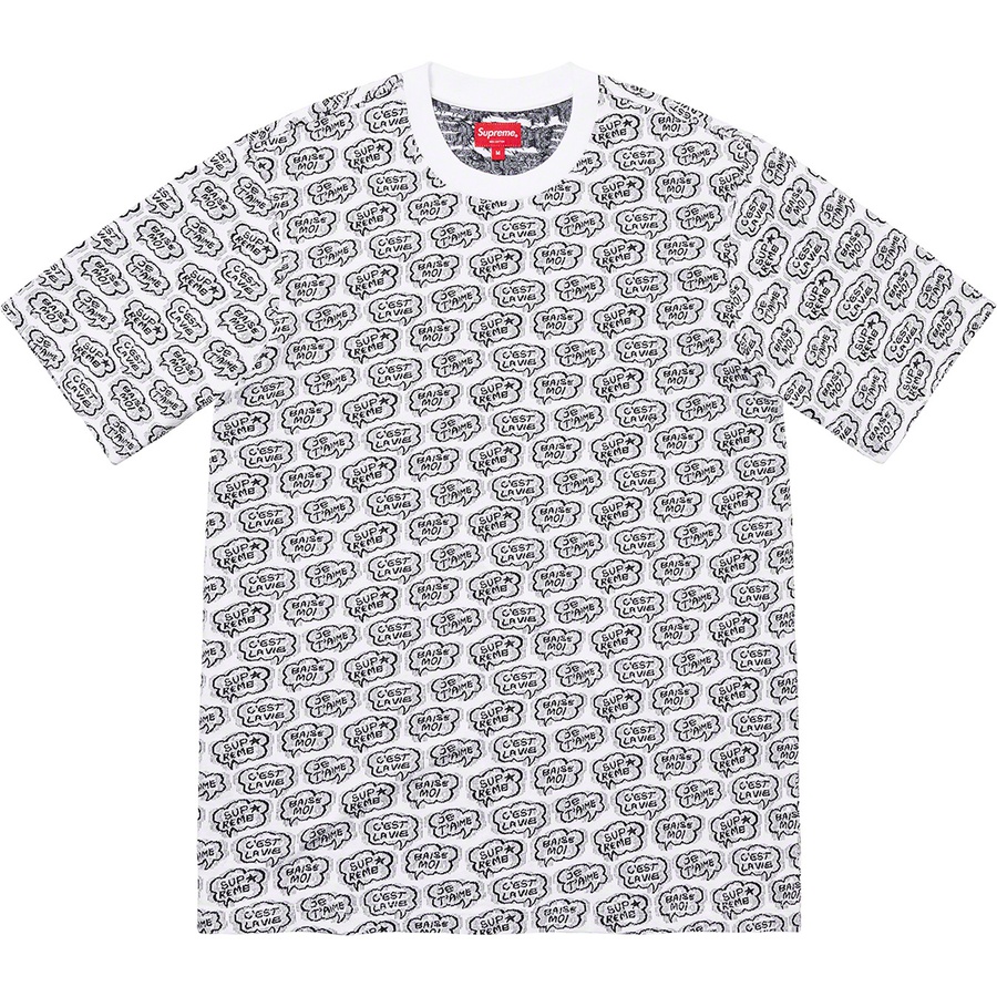 Supreme Word Bubble Jacquard S S Top (SS22) - White - $88