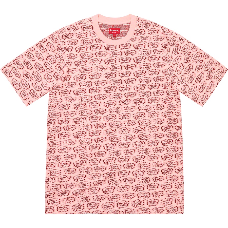 Supreme Word Bubble Jacquard S S Top (SS22) - Peach - $88