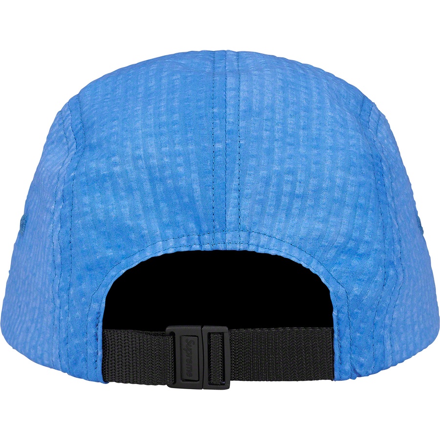 Supreme Washed Seersucker Camp Cap (SS22) - Blue - $48
