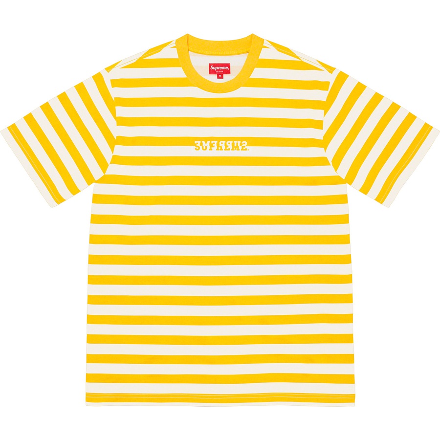 Supreme Reverse Stripe S S Top (SS22) - Yellow - $78