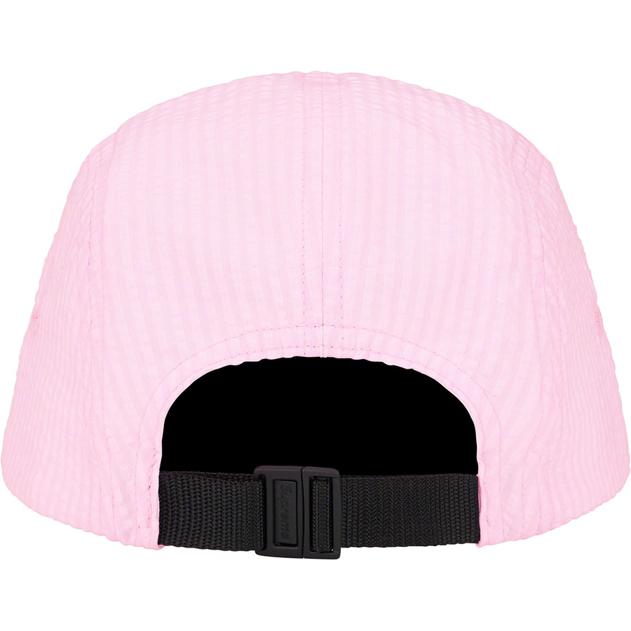 Supreme Washed Seersucker Camp Cap (SS22) - Light Pink - $48