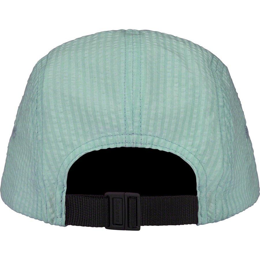 Supreme Washed Seersucker Camp Cap (SS22) - Sage - $48