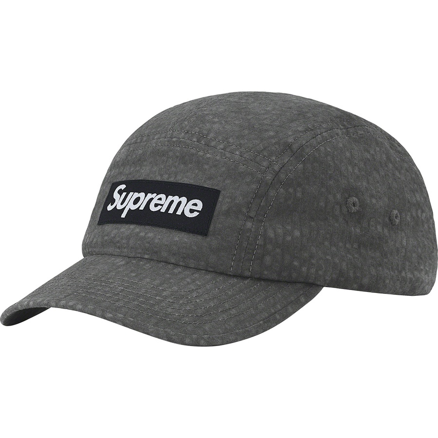Supreme Washed Seersucker Camp Cap (SS22) - Black - $48