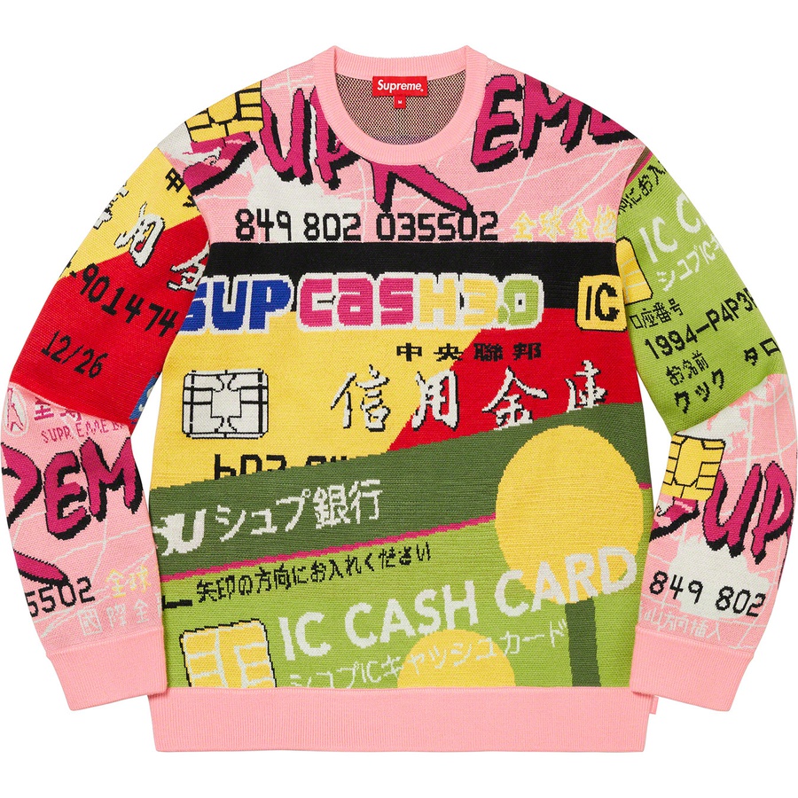 Supreme Credit Cards Sweater (SS22) - Pink - $198
