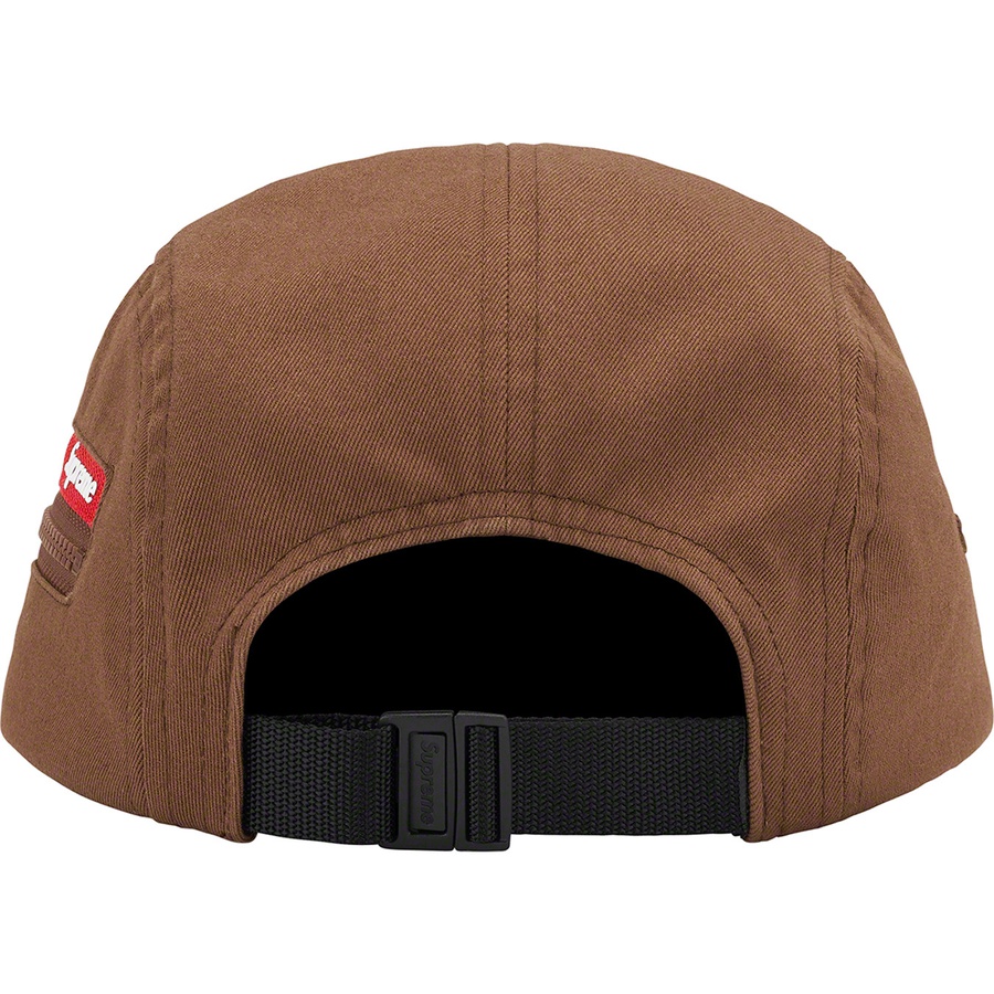 Supreme Zip Pocket Camp Cap (SS22) - Light Brown - $48