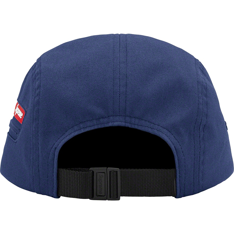 Supreme Zip Pocket Camp Cap (SS22) - Navy - $48