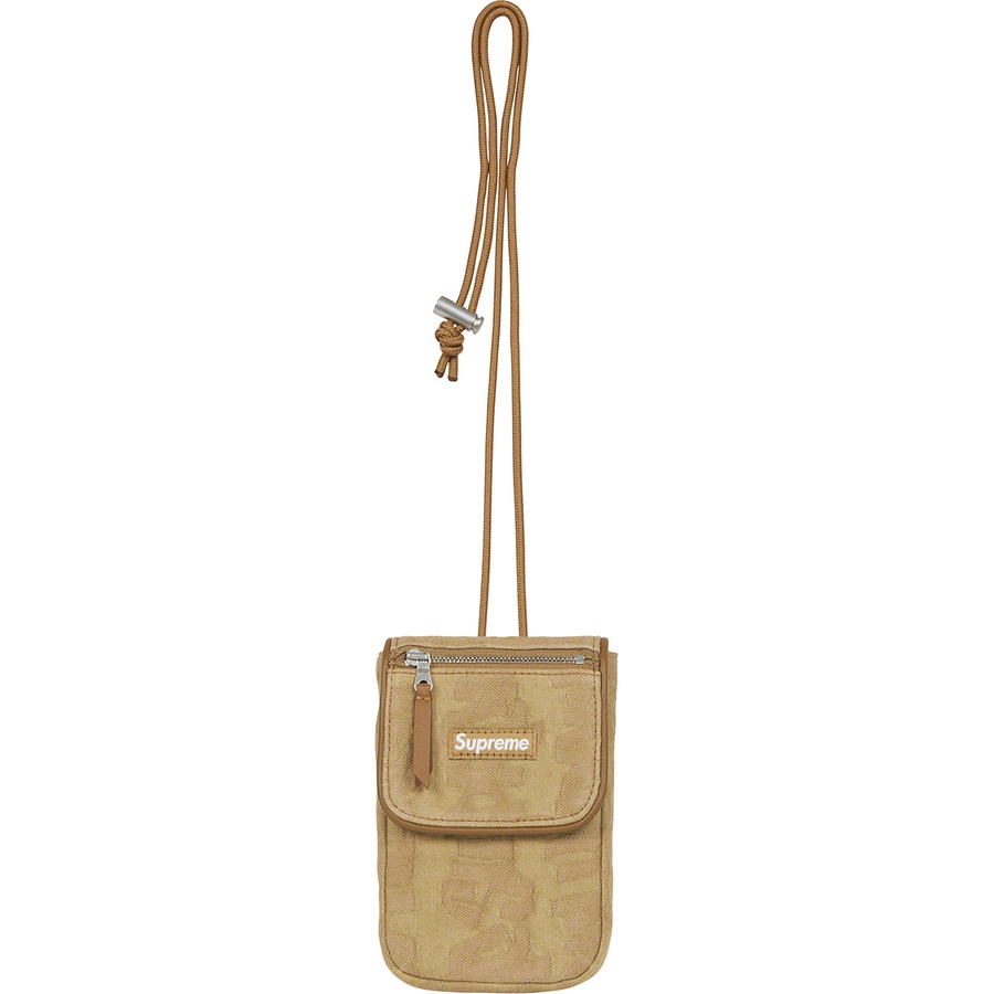 Supreme Fat Tip Jacquard Denim Neck Pouch (SS22) - Olive - $68