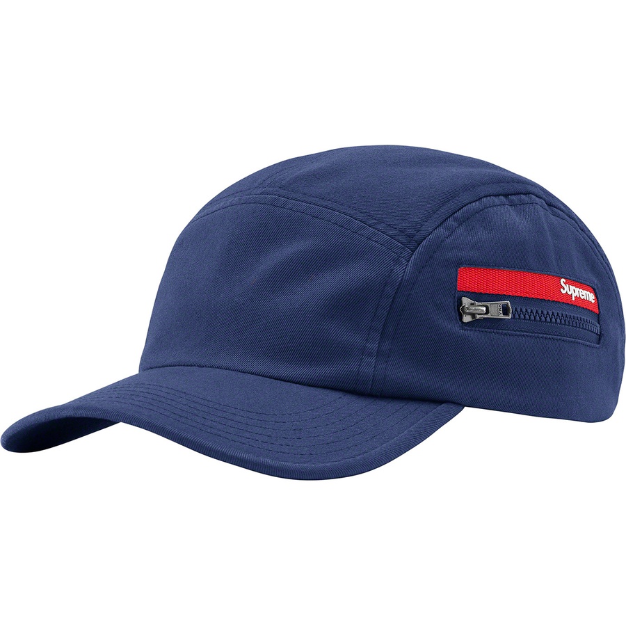 Supreme Zip Pocket Camp Cap (SS22) - Navy - $48