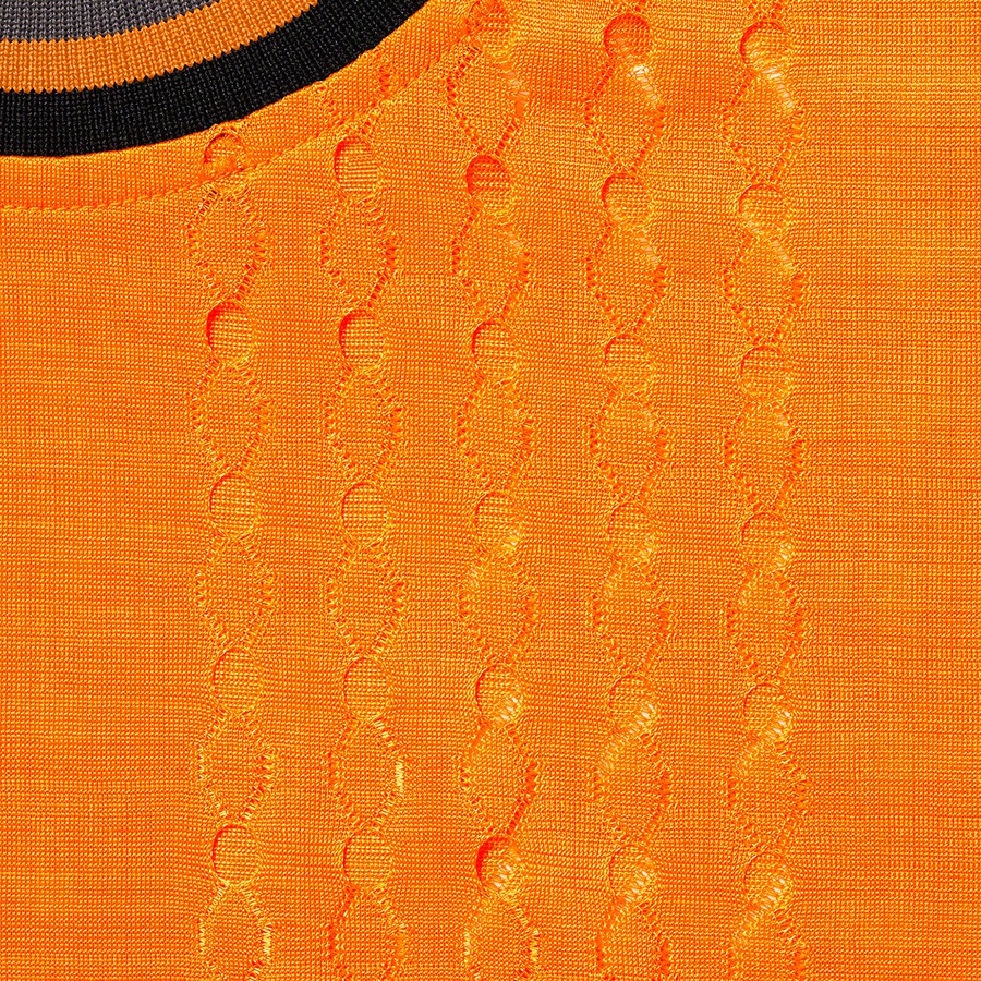 Supreme Perforated Stripe Warm Up Top (SS22) - Orange - $78