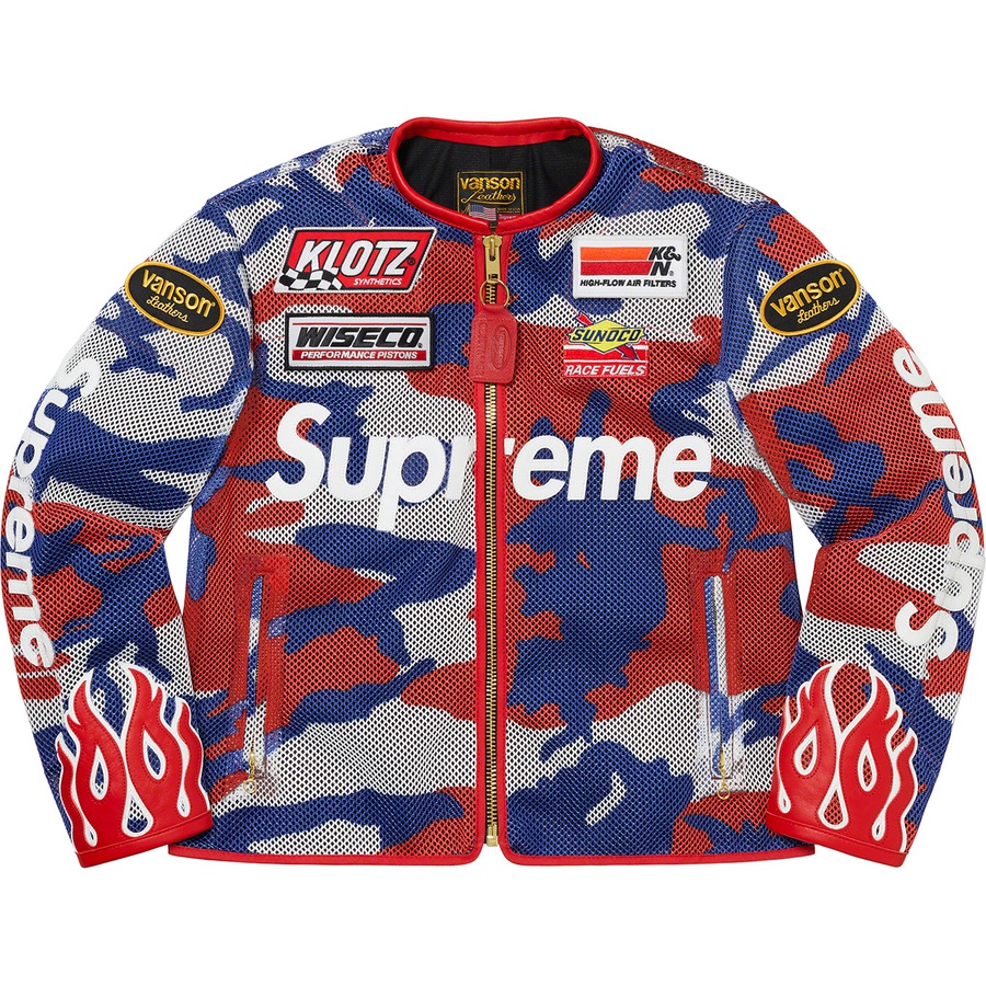 Supreme Supreme Vanson Leathers Cordura Mesh Jacket (SS22) - Red Camo - $898