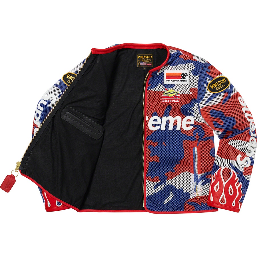 Supreme Supreme Vanson Leathers Cordura Mesh Jacket (SS22) - Red Camo - $898